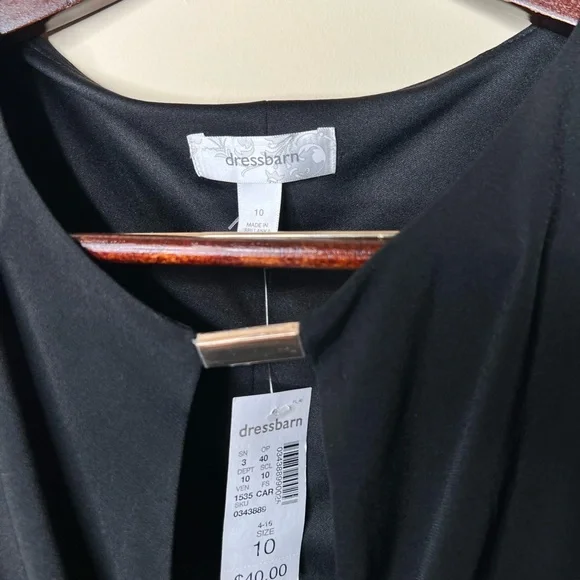 dressbarn Black Draped Midi Dress. Keyhole front. NWT. SIZE 10 - Picture 2 of 3
